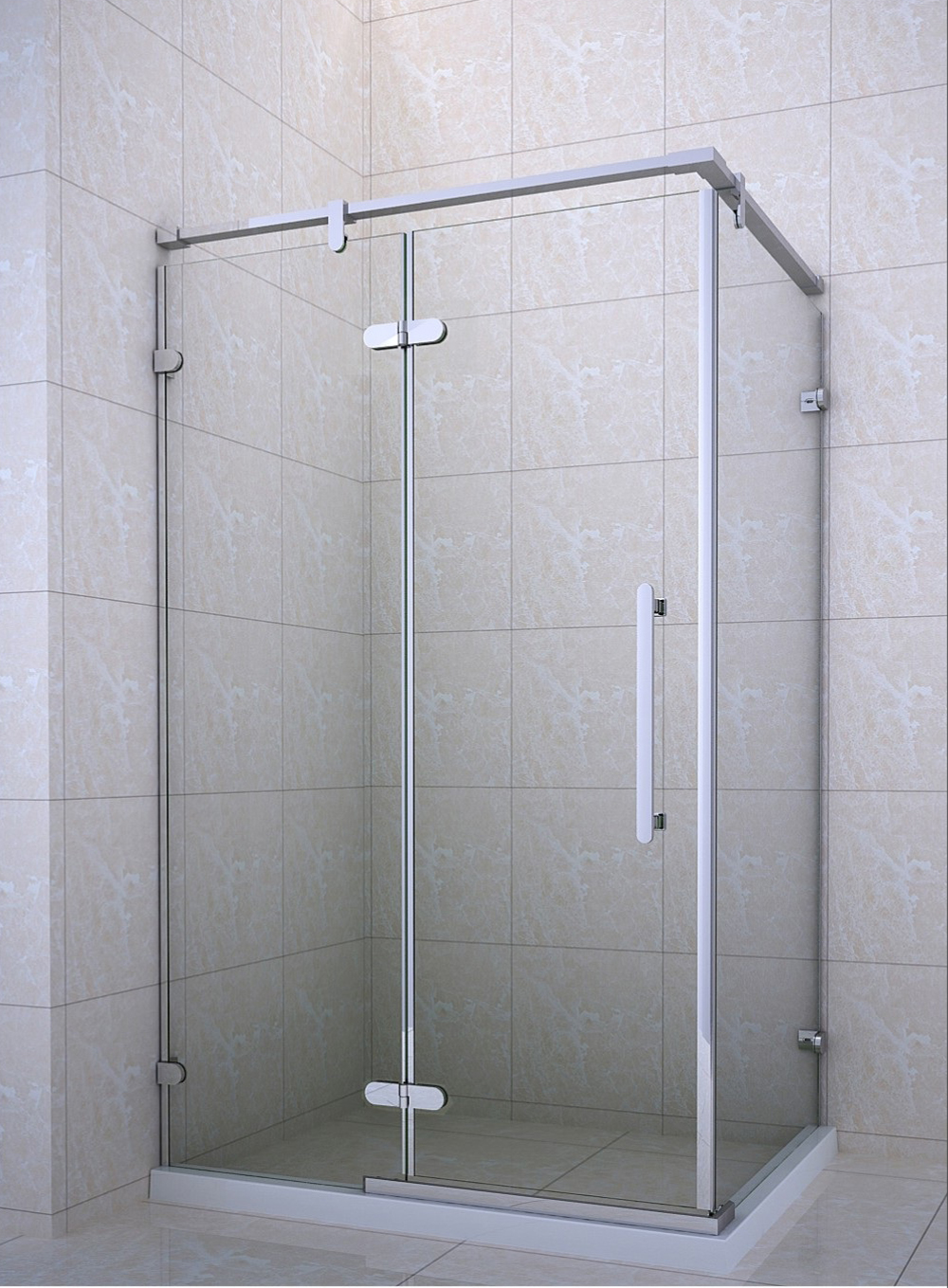 方形两固一活简易淋浴房HB-3.2
